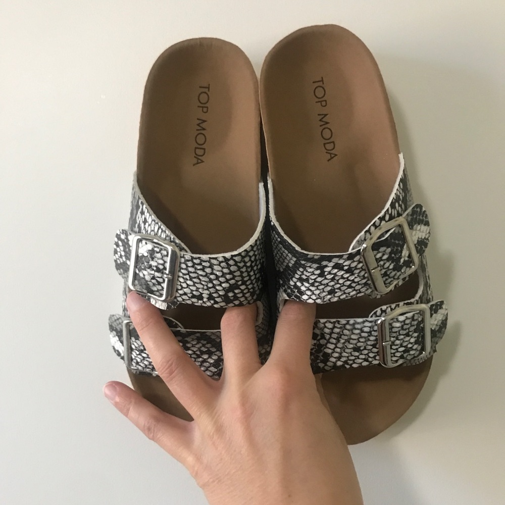 White Snake Print Sandal - Picture 9 of 13